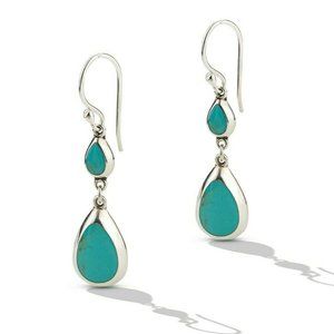 SILVER Turquoise DOUBLE DROP EARRINGS e10146